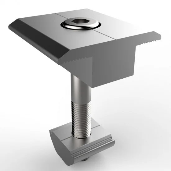 Aluminum Framed Panel Clamps PV Mounting Kits Solar Panel Module Mid Clamp with Bolt and Nut