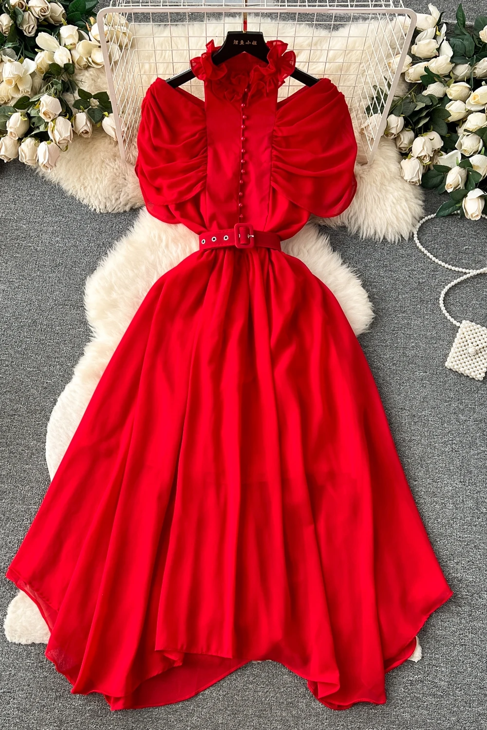 High Quality Casual Tunic Slim Midi Dress For Women Empire Hollow Out Lace Dresses Ladies Elegant Dresses Clothes Women