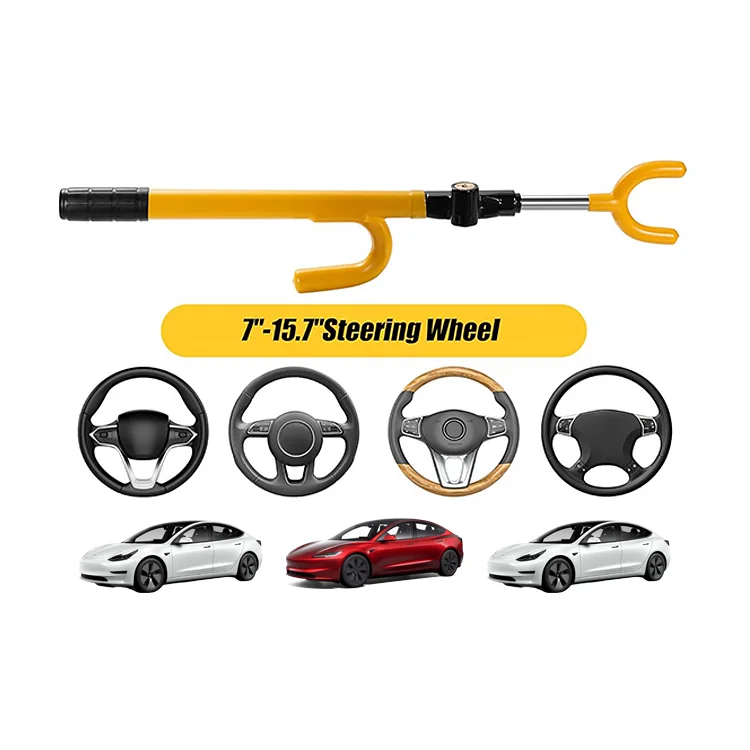 Xiangta Anti Theft Cable Seat Safety Belt Steering Wheel Lock Functional Alloy Steel Steering Lock for Car