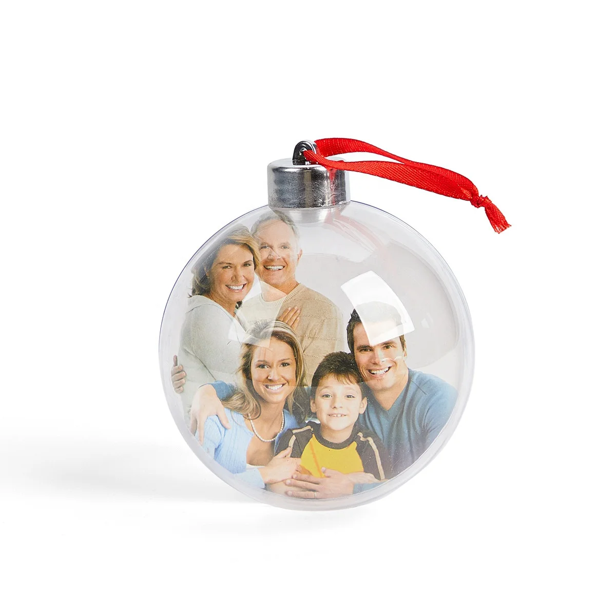 Custom Christmas Xmas Tree 8cm Black Glass Balls Bauble Ornaments With Printed Logo Photo Picture Decal Name Personalized
