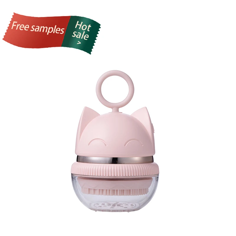 2021 latest waterproof Mini face cleaning acoustic high frequency vibration electric spin cleaning brush with built-in battery