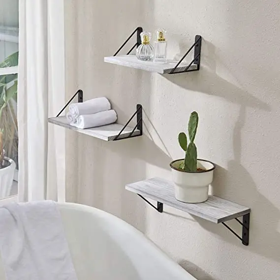 Wall Shelves for Bedroom Decor Floating Wall Shelves for Living Room Kitchen Storage Wall Mounted Rustic Wood Floating Shelves