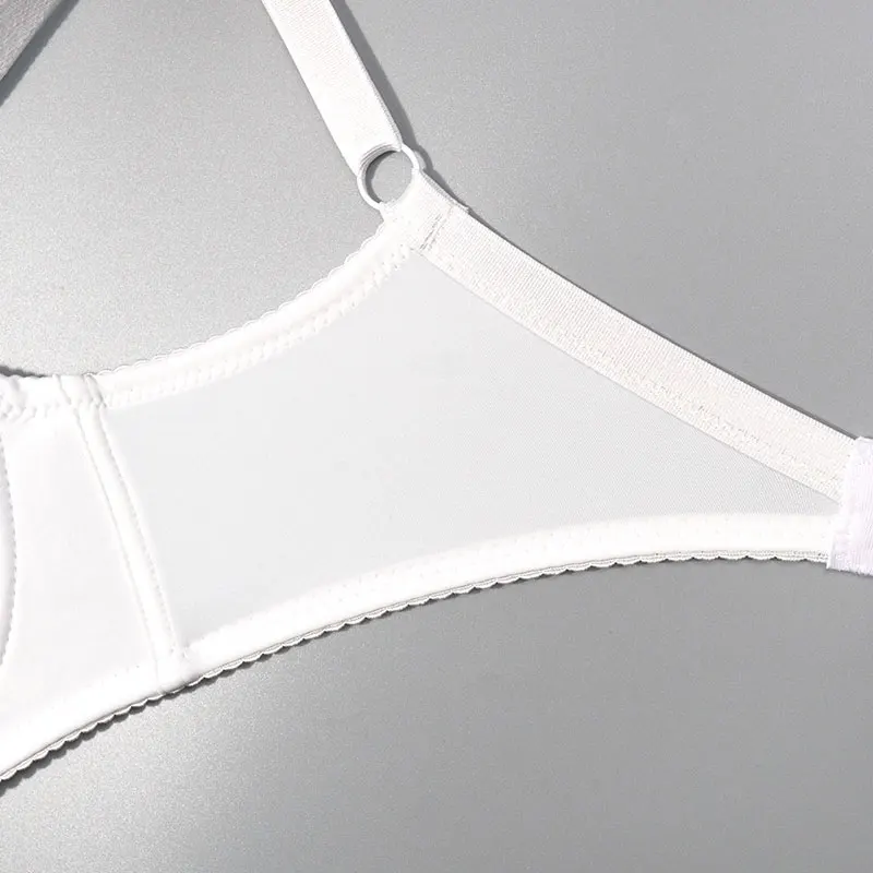 Fashion Solid Color White Hot Girls Sexy Net Bra Hook Thin 36 38 40 C Cup Size Woman Balconette Lace Bra