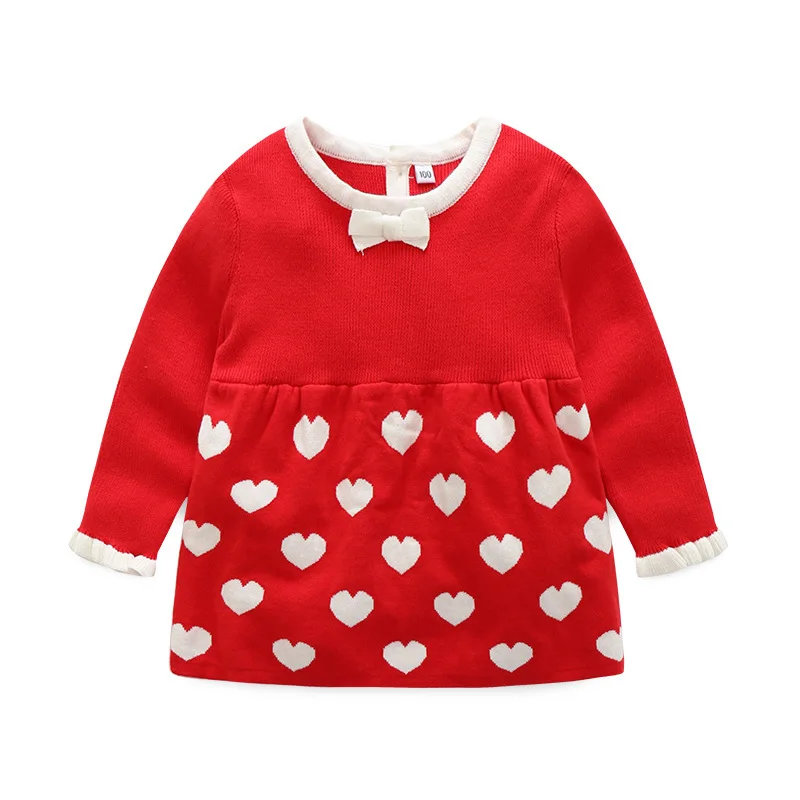 Wholesale autumn children knitting casual baby girls cute princess dress