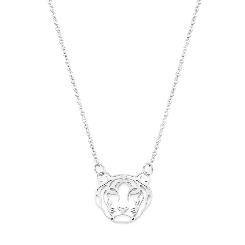 Exquisite 18K Gold Plated Stainless Steel Animal Tiger Pendant Necklace Fashion Titanium Steel Tiger Necklace For Party