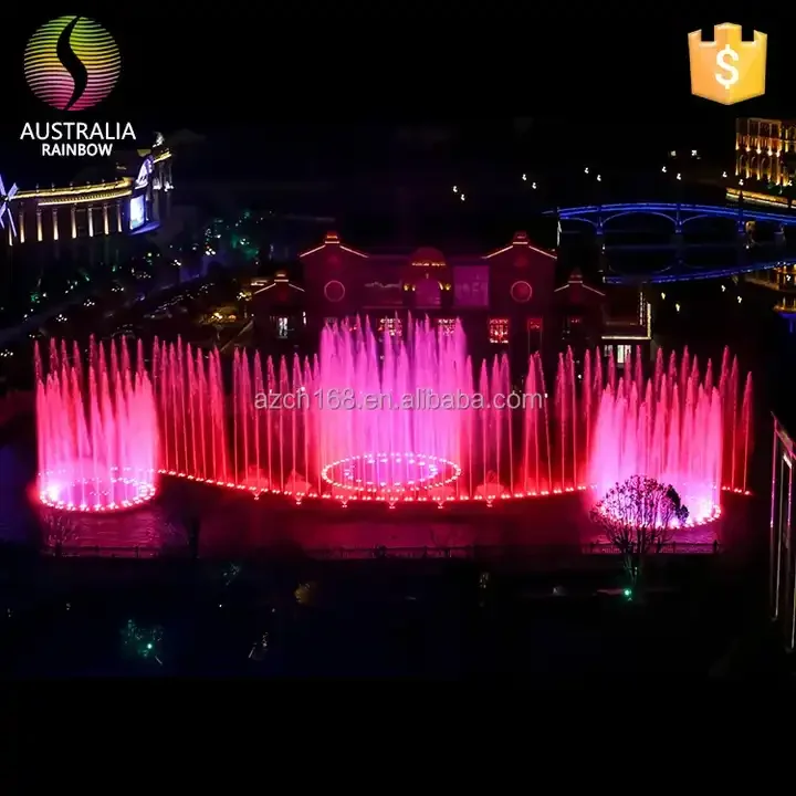 Free Customized Design Outdoor Artificial Pool Colorful LED Light Water Dancing Music Fountain For Garden Decoration