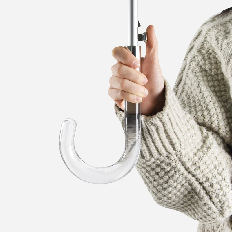 25 Inches Custom Logo Stick Umbrella New Design Strong Windproof Transparent Straight Umbrella