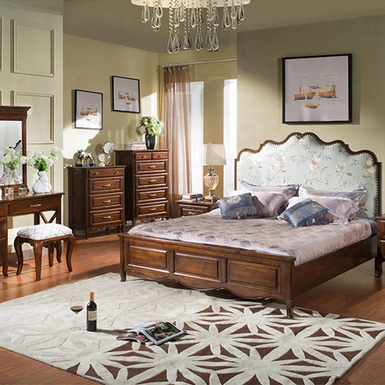 Ай A602-8 горячий американский стиль двуспальная кровать 1,8 мягкой твердой древесины дизайн планка кровать роскошная мебель для спальни Наборы