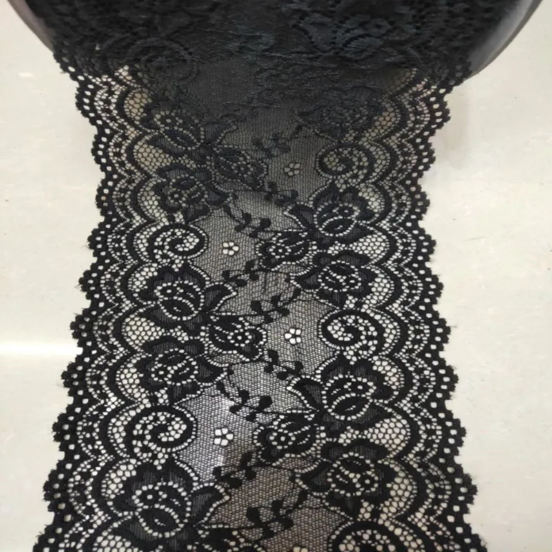 Diy Craft Fabric Width African Fabrics Stretch Flower Pattern 15CM Wide Elastic Lace Fabric Ribbon Lace Trim Ribbon