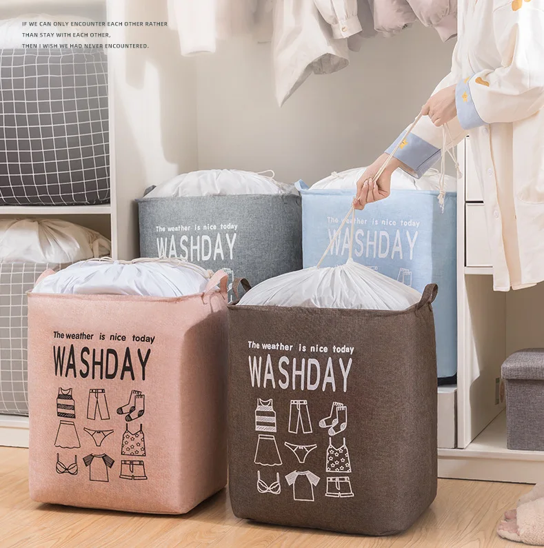 100l Giant Capacity Cotton Linen Drawstring Bedroom Laundry Wardrobe Organizer Closet Storage Bag