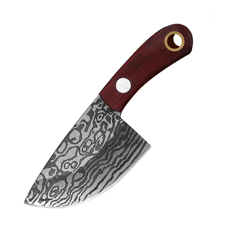 JDSR Mini Wood Knife Sheath Keychain  Pocket Cutter Set for Package Opener Box Tiny Knives Key Chain With Small Leather Sleeve