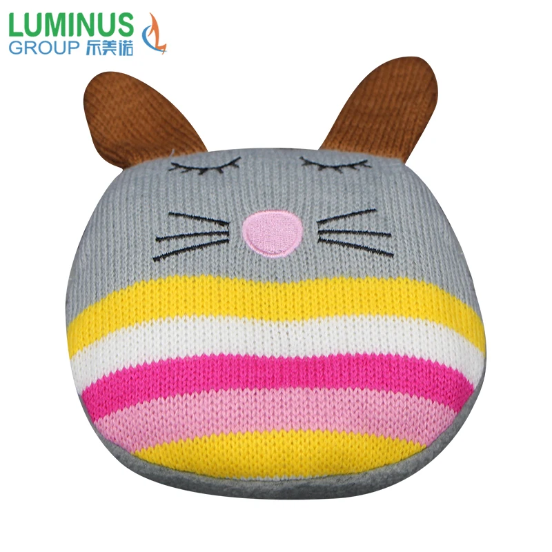 Обогреватель для рук с животным, вязаный микроволновый обогреватель для спины