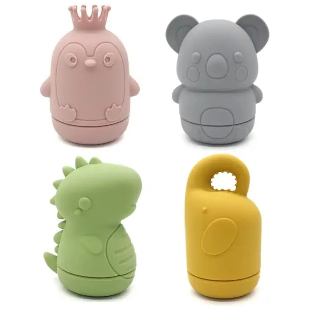 Силиконовые Игрушки для ванны 4 упаковки малышей нетоксичные сжимаемые младенцев