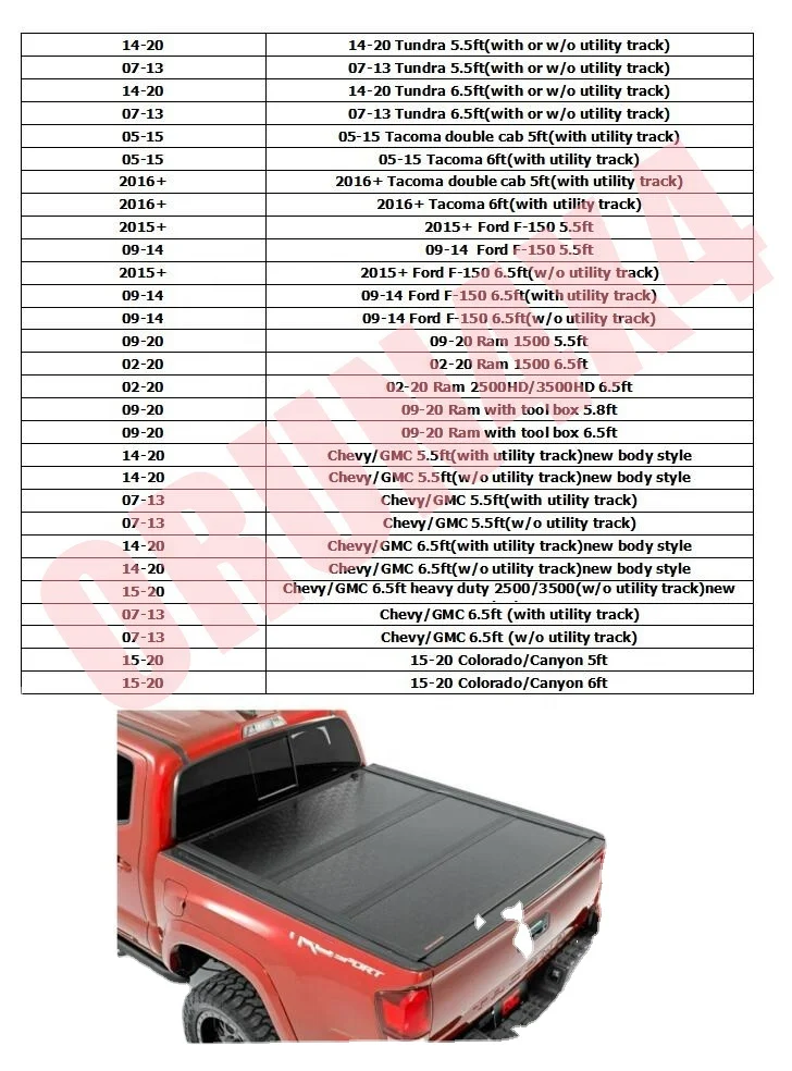 4x4 Accessories HARD 3 TRI FOLD TONNEAU COVER with LED Light for 2010+ double cab vw amarok