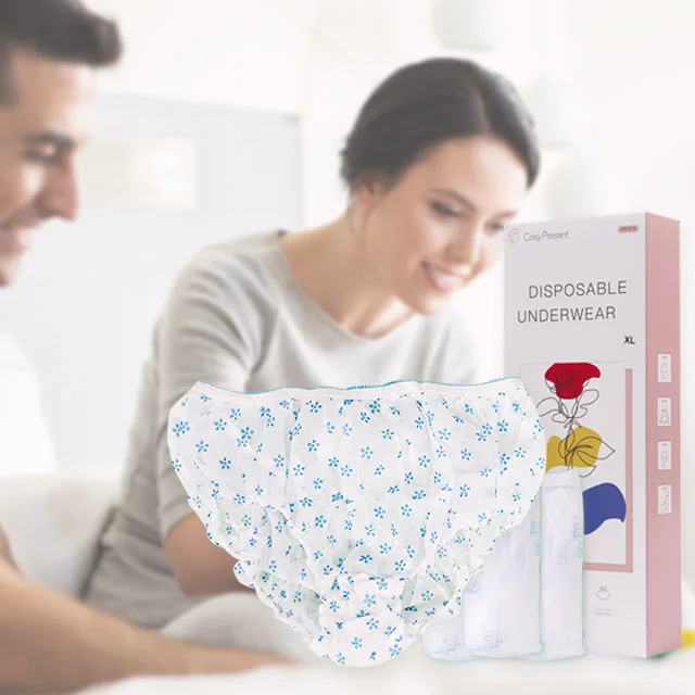 sexy nonwoven soft breathable print women disposable underwear for massage