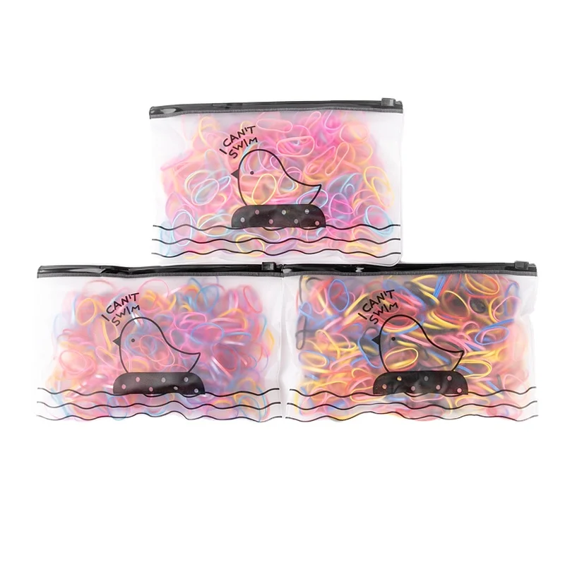 Disposable hair tie custom rubber bands 1000Pcs/Pack Colorful Small Disposable hair elastic rubber bands for hair