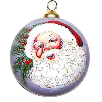 Manufacture Wholesale Custom Inside Painted Santa Glass Christmas Ornament Balls Colored Decorative Glass Balls For Gardens