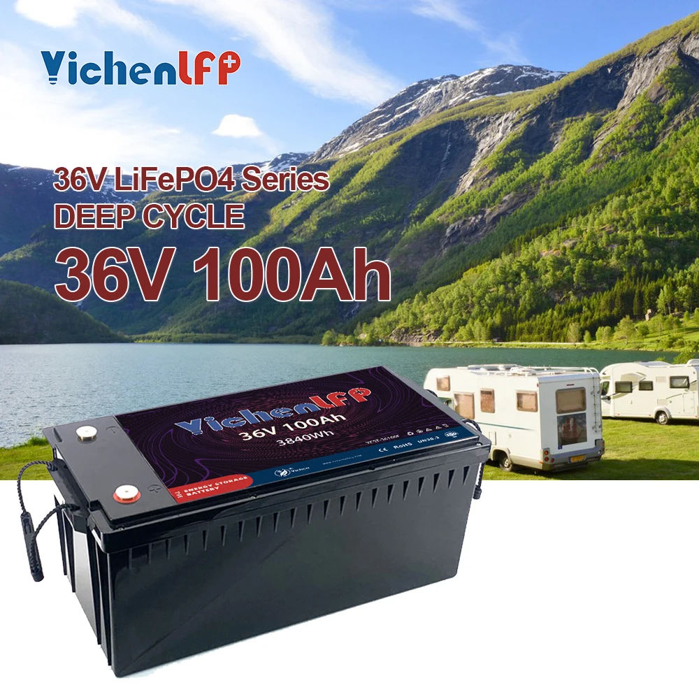 Литиевая батарея 36V 100Ah LiFePO4 встроенный пиковый ток 100A BMS идеально подходит для морской тележки гольфа