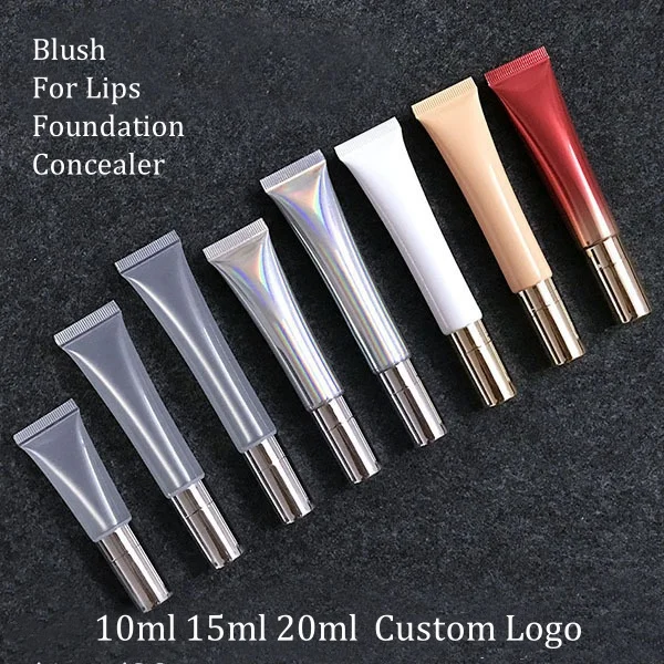 Makeup Skin Care Squeeze Tubes with Massage Head For Cosmetics Lipstick Blush Foundation Concealer 10ml 15ml 20ml Custom Logo