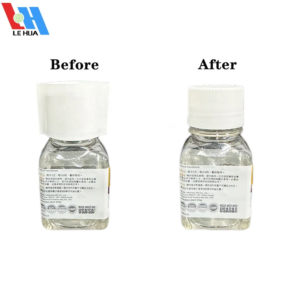 Custom Logo White Perforated Heat Shrink Wrap Bands Shrink Safe Sealed Band For Bottle Necks Jars Cap Seal