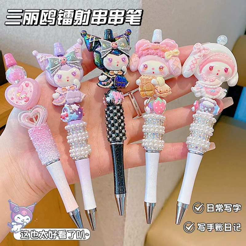 Hot Selling sanirou Crystal Diamond Rotating Gel Pen Black Cute Dream Laser melody cinnamon-roll Ballpoint Pen