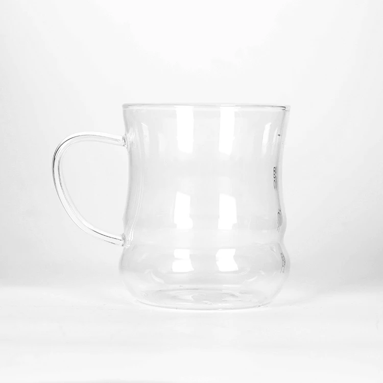 Customized Heat Resistant High Borosilicate  Strap Handle Glass with lid