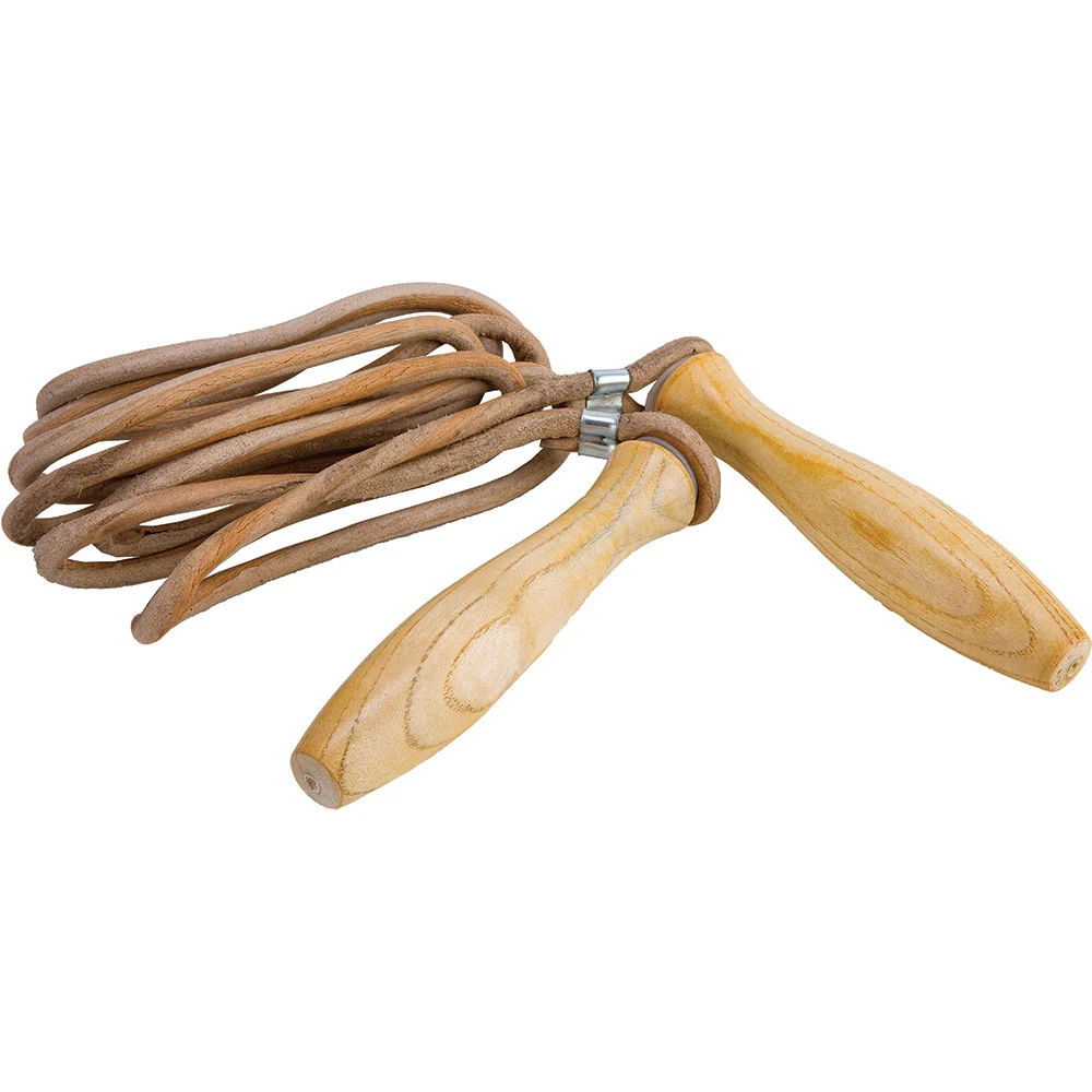 
jump rope skipping rope wooden handle leather cord jump ropes 