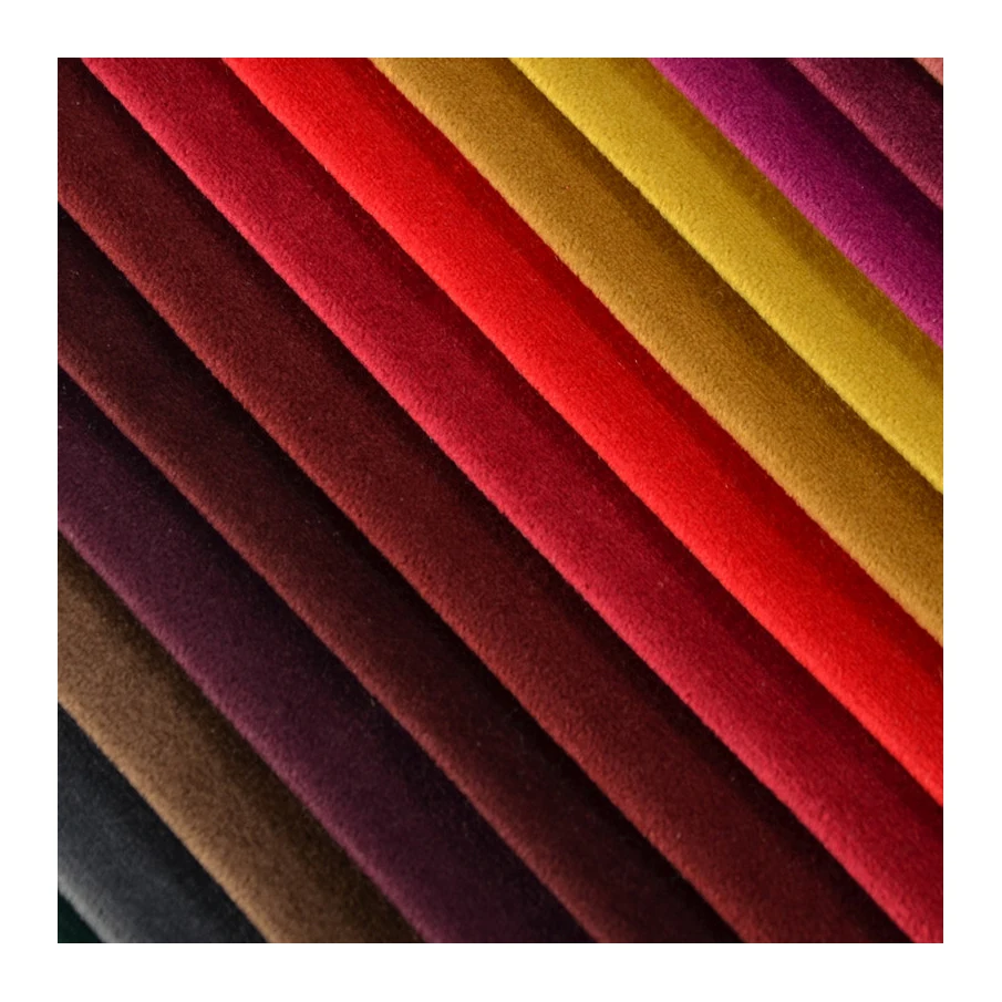 Дешевая цена красочные плюшевые меховые бархатные ткани ткань для одежды велюр