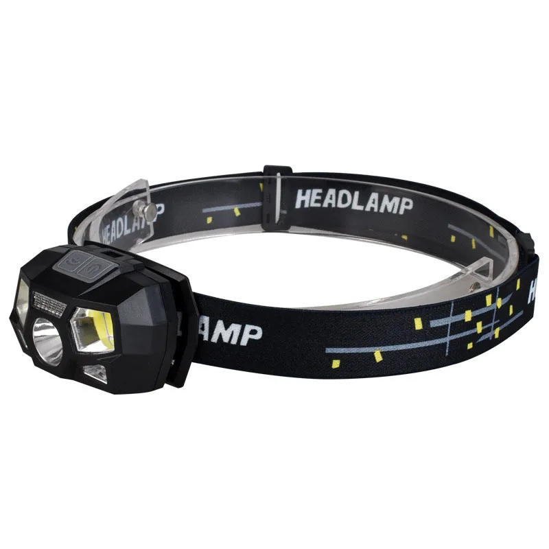 Topcom USB Charging Head Lamp High Power Headlight 3W Rechargeable with Red Light and Motion Sensor for Searching