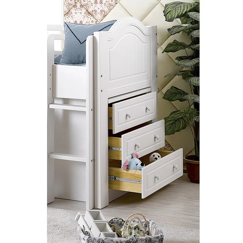 2022 Hot Selling Kids Princess Bed Kids Bunk Beds Children Beds with Storage ladder cabinet