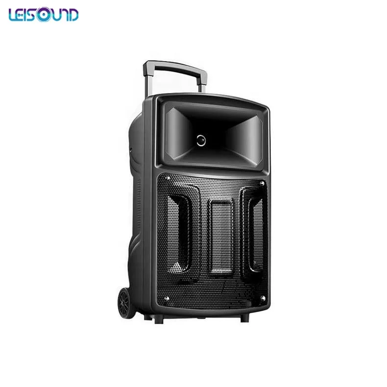 12 or 15 inch trolley rechargeable battery amplifier outdoor speaker with wireless microphone