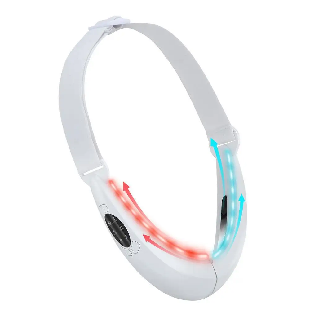 Red Blue Light Photon Therapy Facial Skin Tightening Massager EMS Microcurrent Face Lift Machine V Face Lifting Massage Belt
