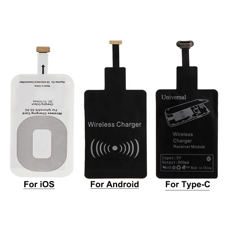 5 в 1 а Micro USB чёрный Адаптер зарядного устройства Qi беспроводной приемник Pad для зарядки телефона Android /