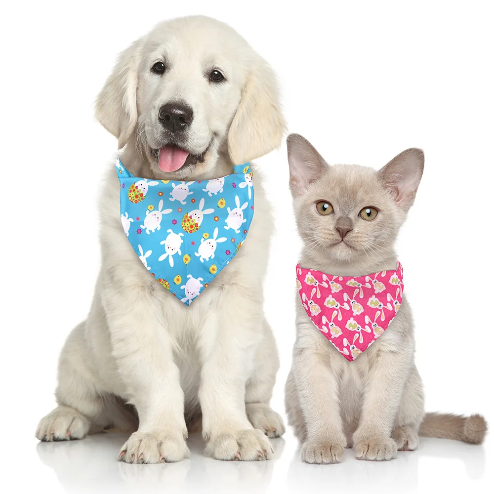 Custom Printed Polyester Pattern Pet Dog Bandana Triangle Scarf Dog Bandana