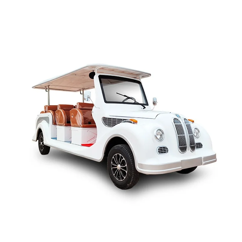 Retro Electric Classic Car 6-8-Seater Four-Wheel Sightseeing Vehicle for Hotel Reception Tourist Scenic Area & Golf Carts
