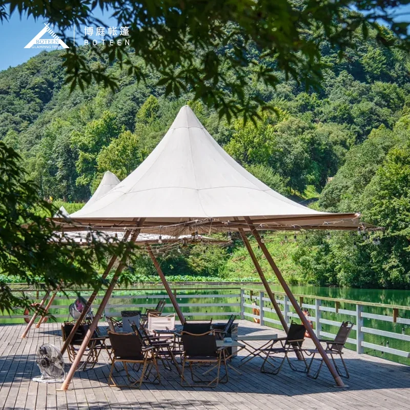 Factory Cheap Big Indian canopy tent straw hat tents camping restaurant bar wedding party beach tent