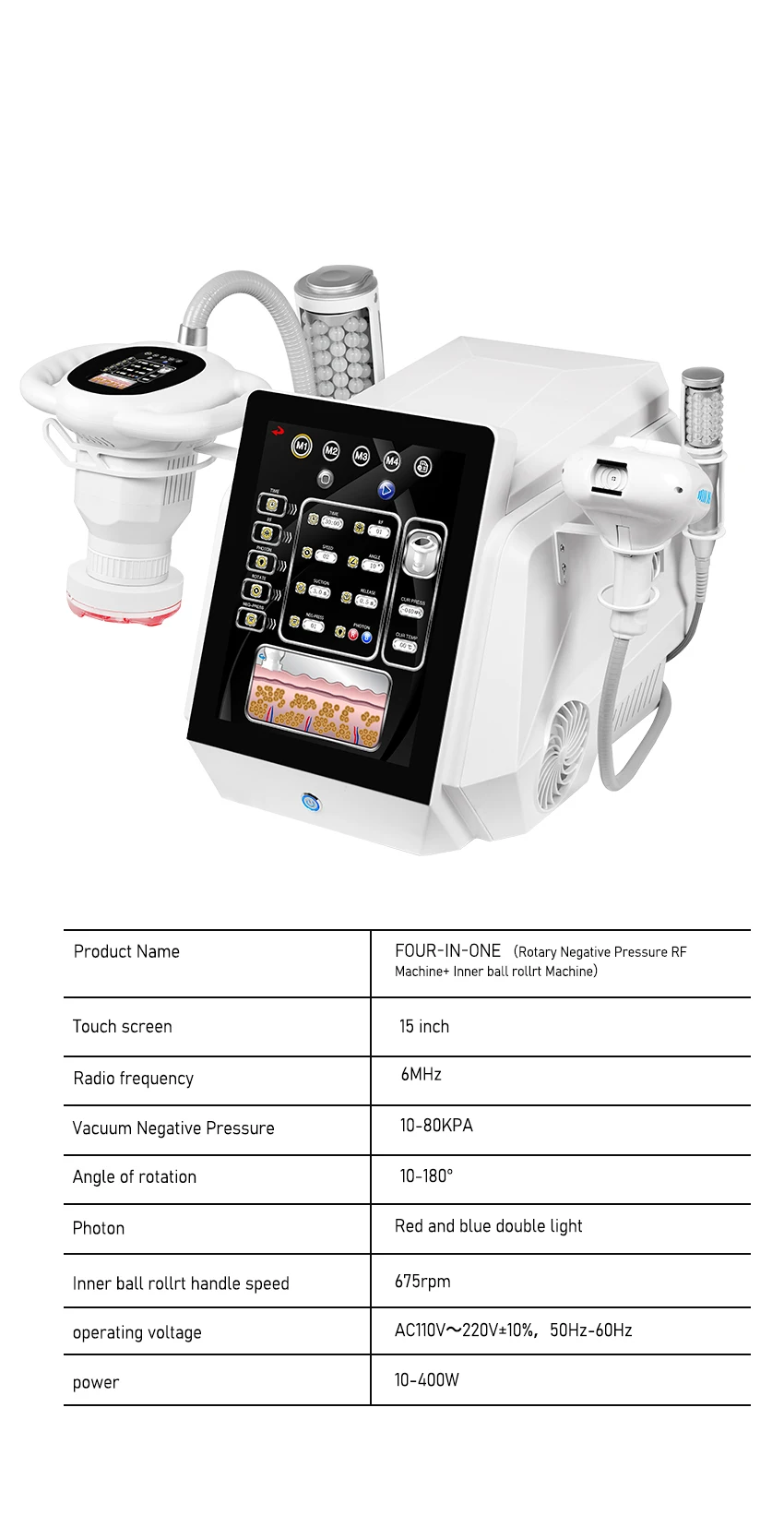 Vacuum Rotating Vacuum RF Wrinkle Remover Anti Cellulite Negative Pressure Ultrasound Fat Cavitation Lipo Laser  Machine