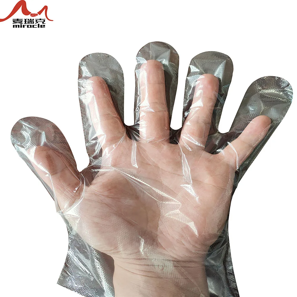 High Quality Low Price Disposable Plastic Cpe Folded Gloves Customized Logo