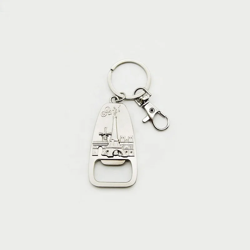 Factory custom Metal Paris souvenir keychain with your design tourist for France Paris traveller