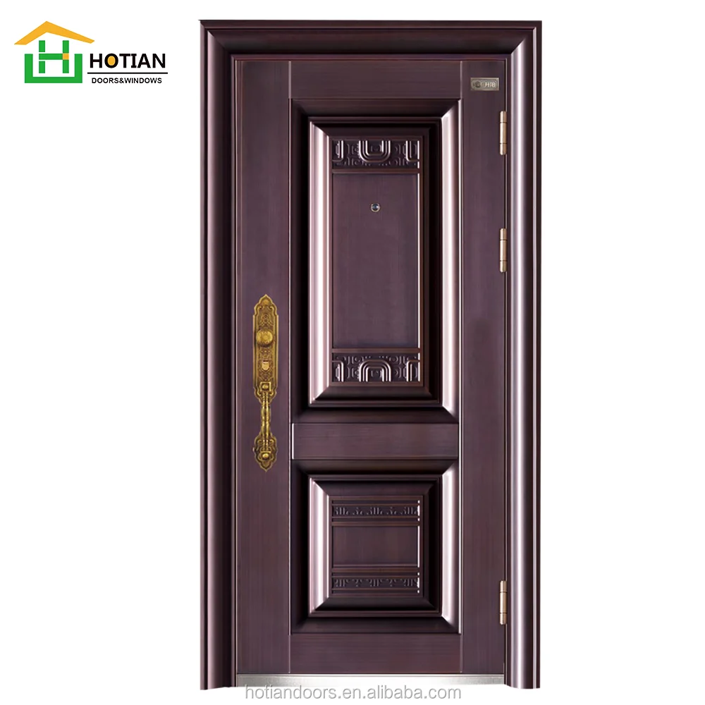 Hotian Popular Decorative House Front Exterior Modern Design Security Steel Door