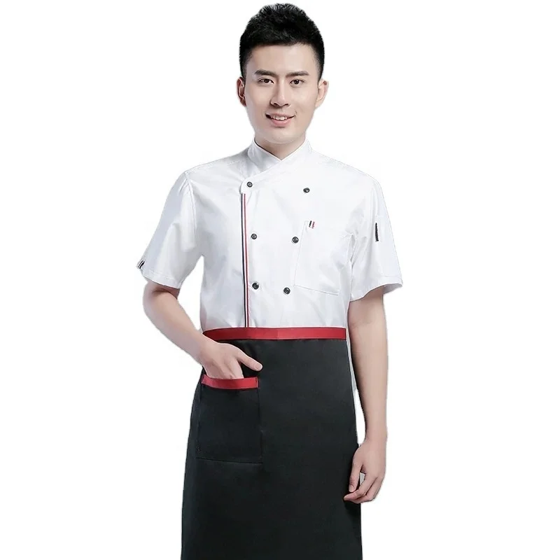 
2021 Most Popular Kitchen Cook Wear Chef Cook Uniform Short Sleeve Chef Jacket Coats 