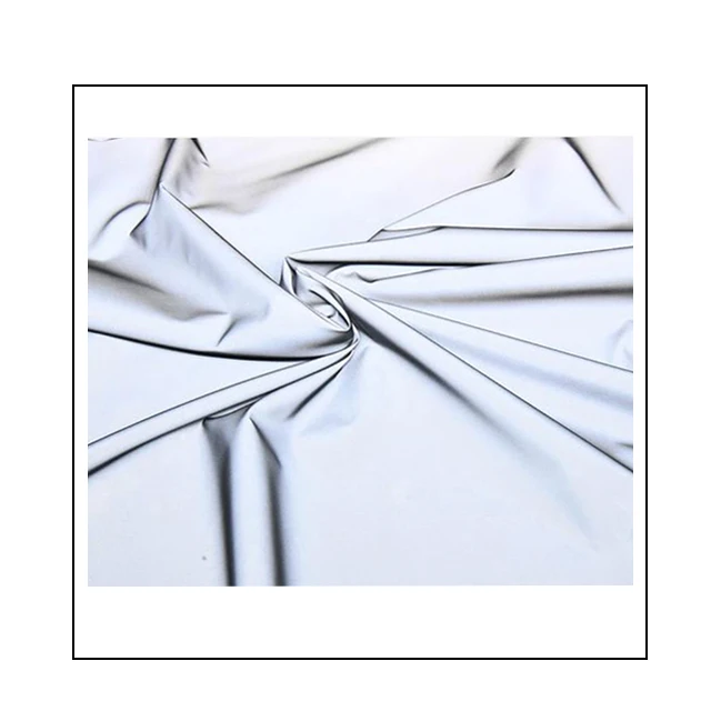 2023 Popular High Visibility Polyester Waterproof Funny Reflective Silver-grey Clothes Fabric