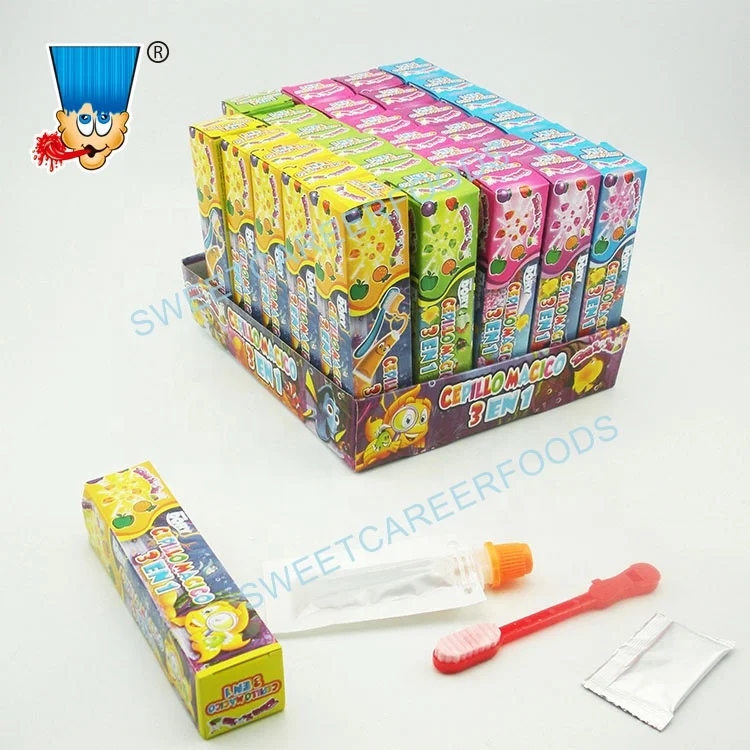3 in 1 Toothpaste Liquid Candy and Toothbrush Candy With Popping Candy