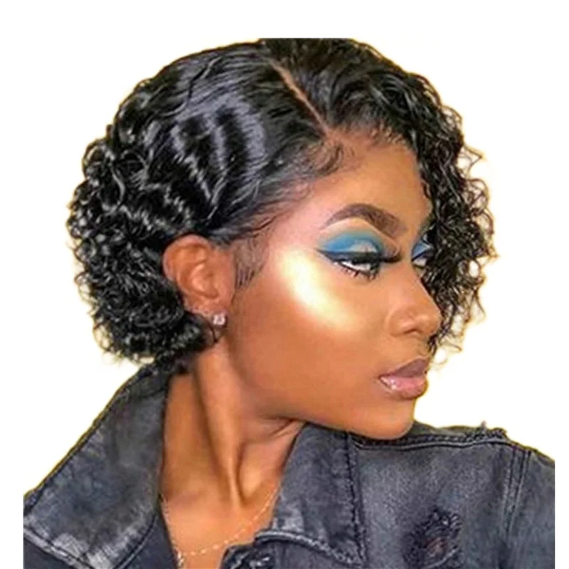 Wholesale Cheap Human Hair Wigs Afro Kinky Short Curly Human Hair Wig Cup Human Hair Wigs For Black Women