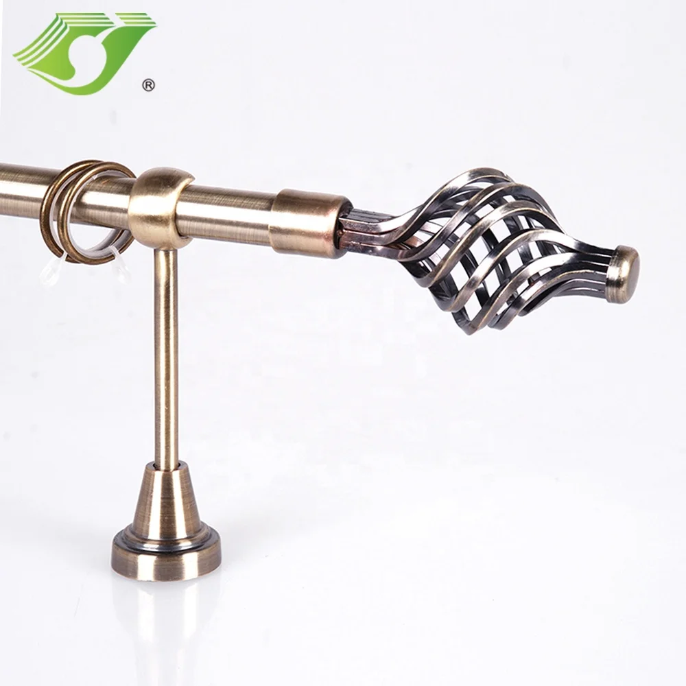 High Quality Fancy Adjustable Twisted End Metal Curtin Rod Curtain Poles Curtain Accessories Tracks & Accessories
