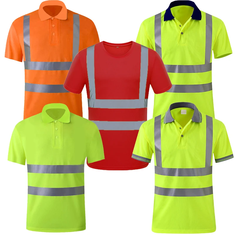 Protective Wholesale Hi Vis Security Work Construction Reflection Safety High Visibility T-shirts Reflective Polo Shirt
