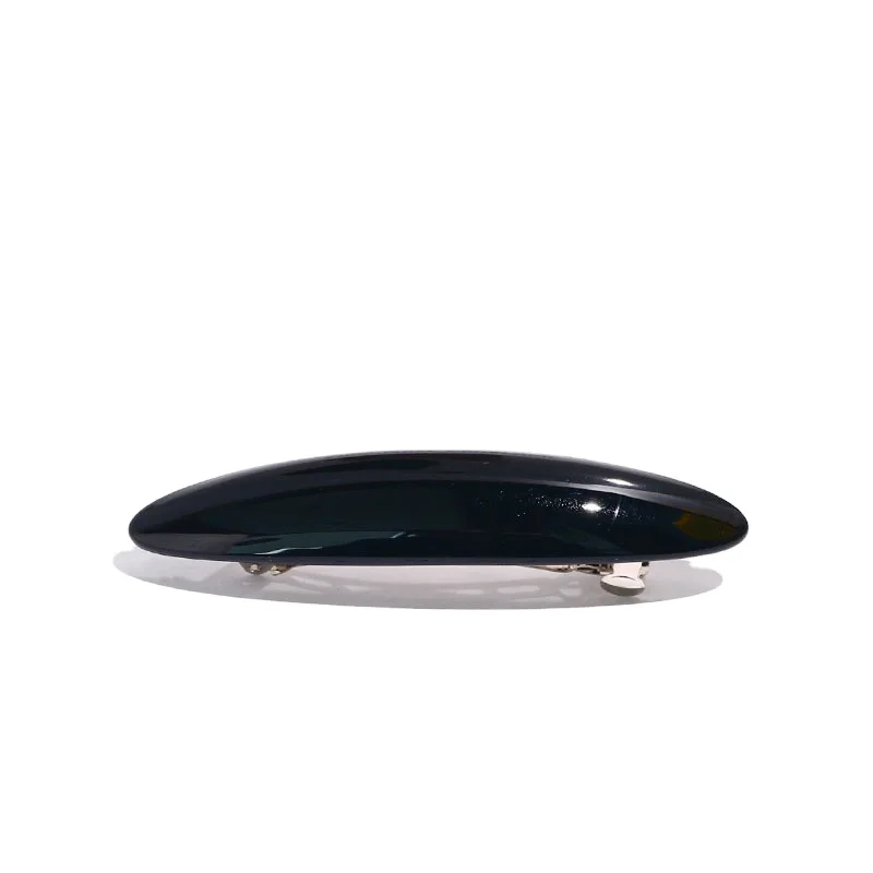 cellulose acetate Oval shape plastic hair barrette accessories Black 3 inch jeweled hair barrette blank french style clips women