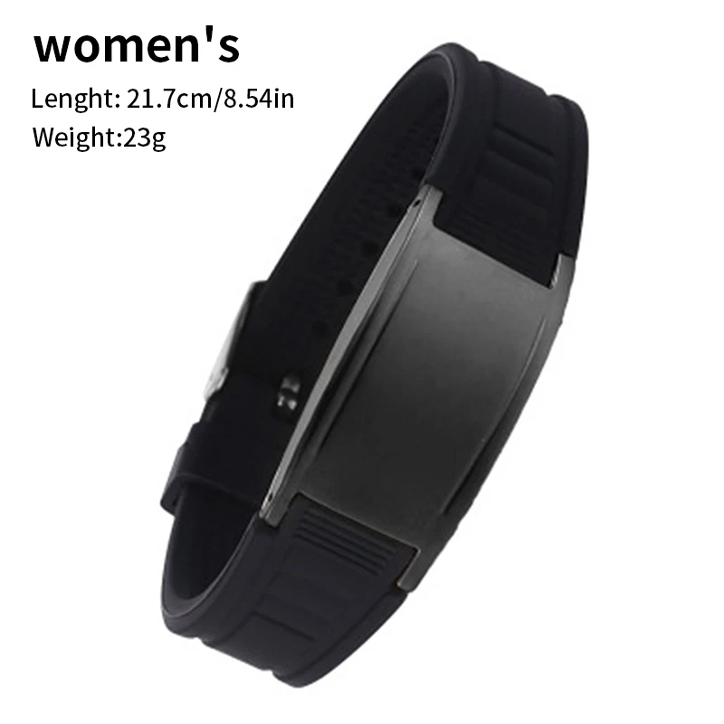 Top Selling Custom Logo Rubber Wristband Healing Health Magnetic Stainless Steel Silicon Bracelet Bangles For Men Women
