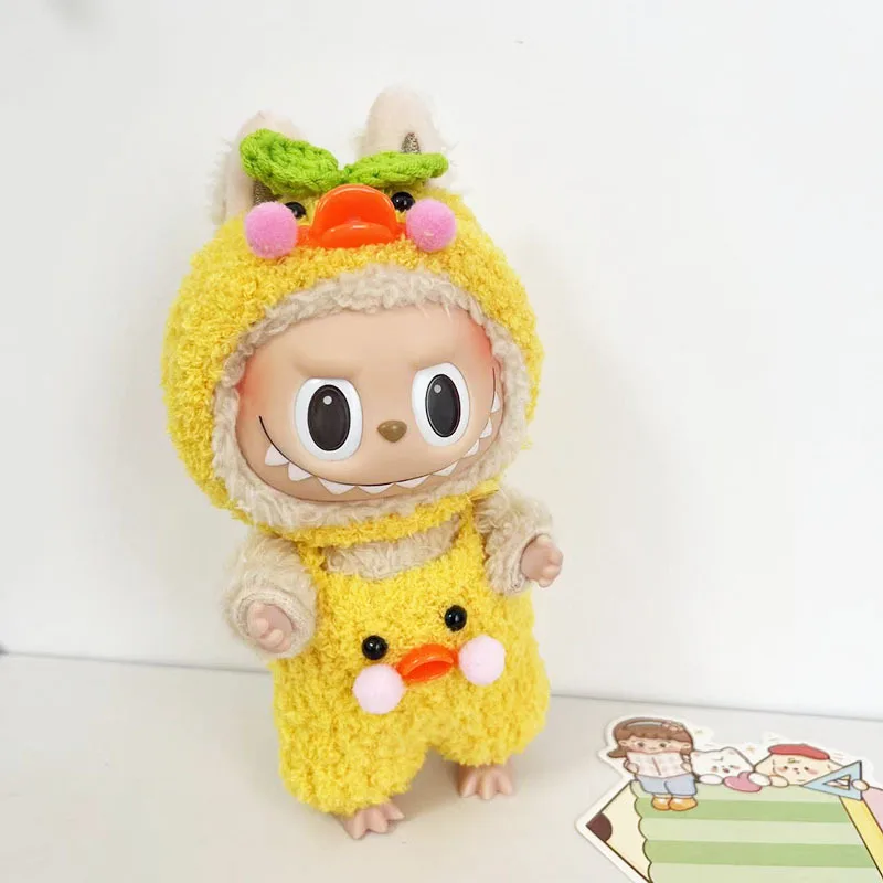 2272 17cm Pendant For Cloud Velvet Yellow Suit Cute Dress Outfit Clothes Only Labubu