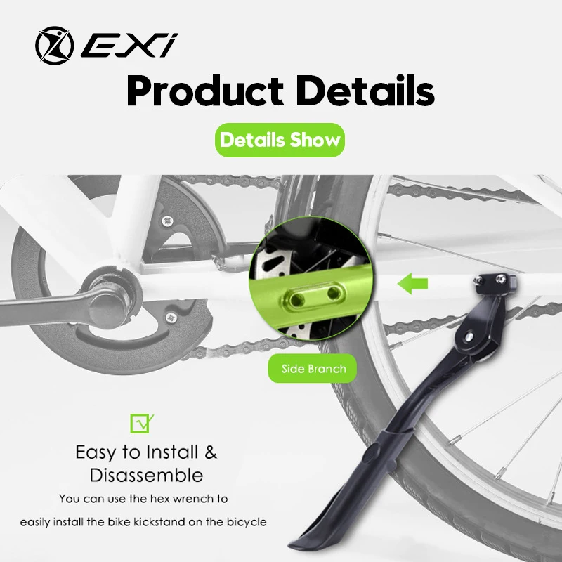 Wholesale JC02 Customizable Bicycle Kickstand Aluminum Foldable Alloy Stand with Adjustable Size for 24-29 Inch Mountain Bikes